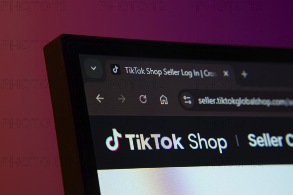 Dhaka, Bangladesh- 02 June 2025: Close-up of a computer screen displaying the Tiktok Shop web interface in dark mode