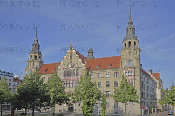 Historic building of the district court built in 1905, historicism, Halle an der Saale, Saxony-Anhalt, Germany