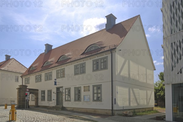 Building at the entrance to the Francke Foundations, Federal Cultural Foundation, Halle an der Saale, Saxony-Anhalt, Germany