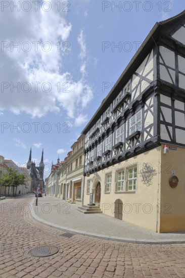 Half-timbered house Altdeutscher Hof, Köthen, Saxony-Anhalt, Germany