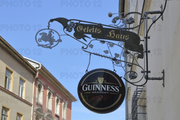 Guinness nose plate on the portal of the Geleitshaus, Gustav Adolf Museum, Weißenfels, Saxony-Anhalt, Germany