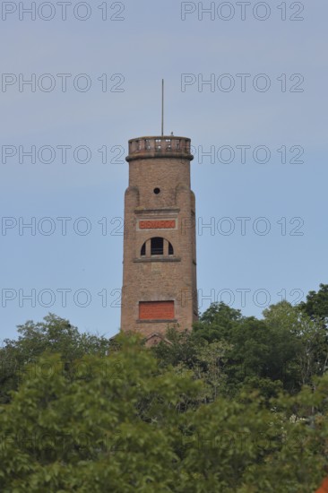 Bismarck Tower built in 1905, observation tower, Wettin, Wettin-Löbejün, Lower Saale Valley, Saxony-Anhalt, Germany
