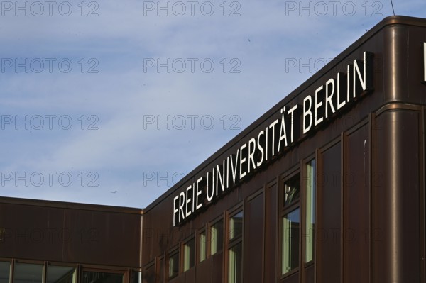 Lettering on one of the main buildings of Freie Universität Berlin in Dahlem