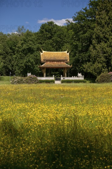Thai-Sala 1, Thai pagoda in the spa gardens of Bad Homburg vor der Höhe, listed cultural monument, Hesse, Germany