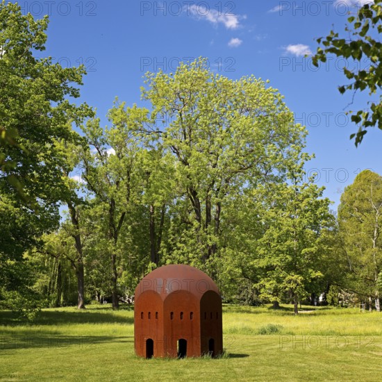 Work of art in the spa gardens of Bad Homburg vor der Höhe, Hesse, Germany