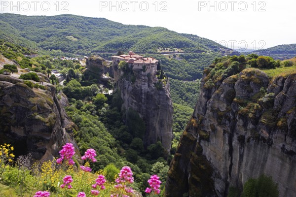 Agia Triada Monastery or Monastery of the Holy Trinity on a rock, Meteora Rocks and Monasteries, Kalambaka, Thessaly, Greece