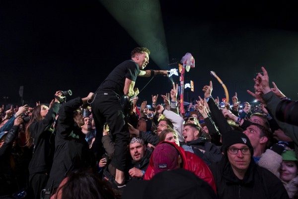 Tim McIlrath, singer of Rise Against at the Rock am Ring Festival on Saturday, Nürburgring race track race track, 07.06.2025