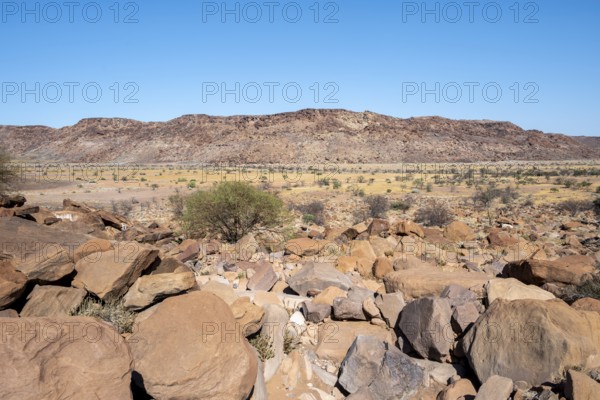 Barren landscape in a valley, Twyfelfontein, Kunene, Namibia