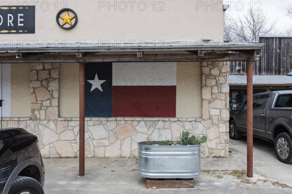 Sign for the Bandera County Chamber of Commerce in Bandera, Texas, USA
