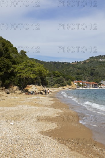 Platanias beach on the Aegean Sea, Pelion or Pelion peninsula, Magnisia, Thessaly, Greece
