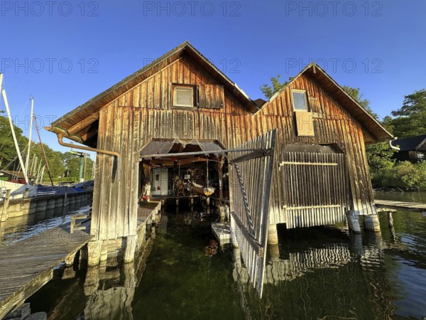 Boathouse on Lake Starnberg, Bavaria, Germany