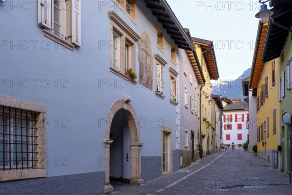 Alleyways in the old town centre, Levico Therme, Valsugana, Trentino, Italy