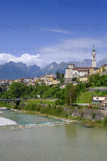 Old town with Piave, Belluno, Dolomiti veneto, Veneto, Italy
