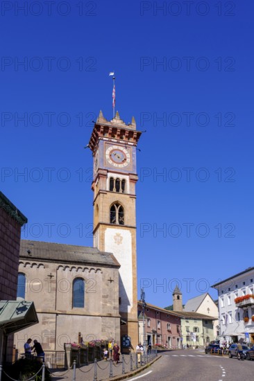 Church of San Sebastiano, Cavalese, Gablöss, Val di Fiemme, Val di Fiemme, Trentino, Italy