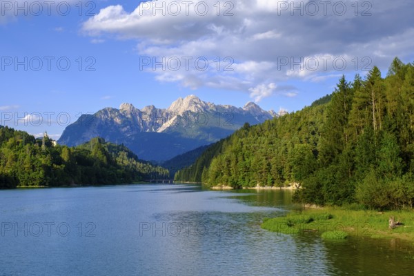Reservoir, Lago di Centro di Cadore, Pieve di Cadore, Dolomites, Trentino, Italy