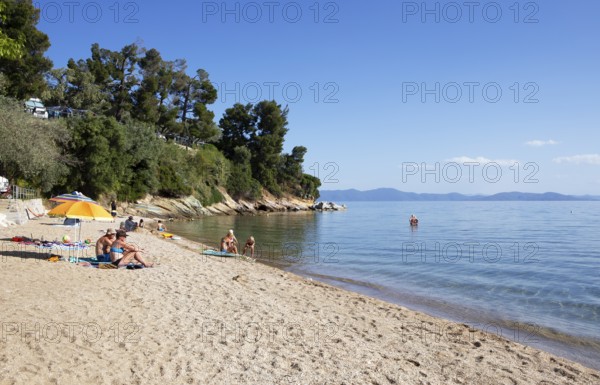 Kato Gatzea beach on the Pagasitic Gulf, Pelion or Pelion Peninsula, Magnisia, Thessaly, Greece