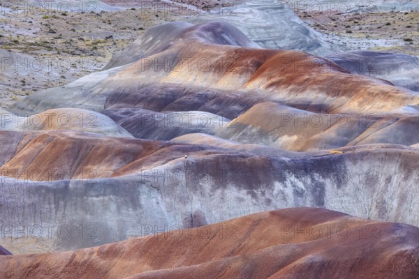 Colorful deposits of the Chinle Formation exposed at Little Painted Desert County Park near Winslow, Arizona