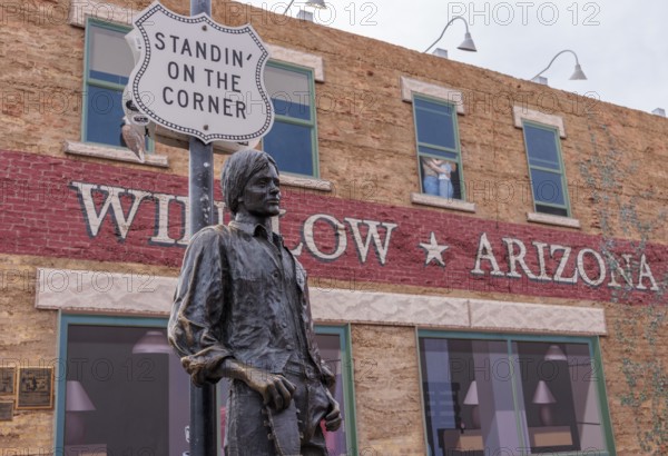 Statue of Glen Frey Standin' on a Corner in Winslow Arizona as sung in the classic Glenn Frey and Jackson Browne song