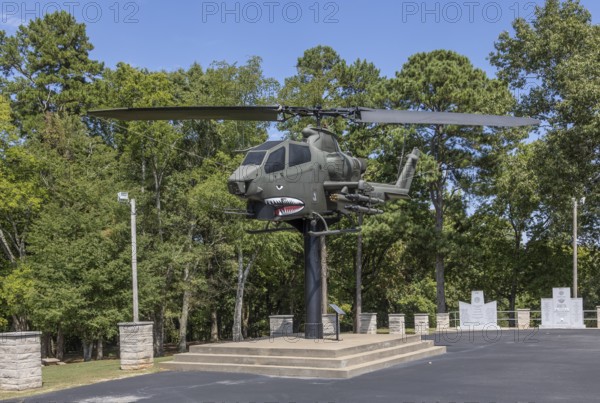 Apache heilcopter on display at the Veterans Memorial Park in Florence, Alabama
