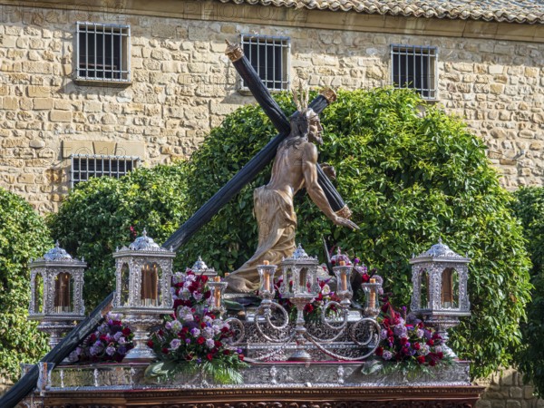 Semana santa procession, Plaza de Vazquez de Molin, holy week before easter, Ubeda, Unesco heritage city, Andalusia, Spain