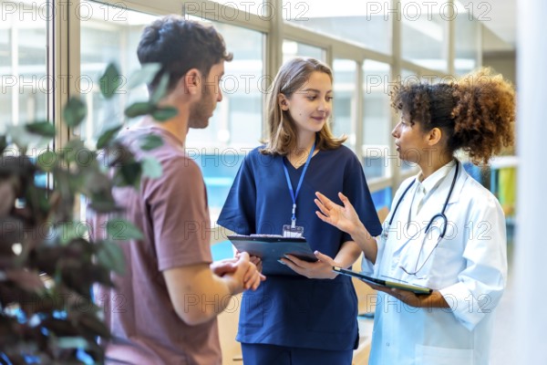 Medical professionals collaborating, sharing expertise, and providing optimal patient care in a modern hospital setting