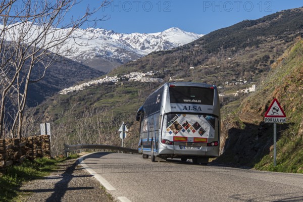 Village Capileira, one of the whitewashed villages on the slopes of the Sierra Nevada, Andalusia, Spain