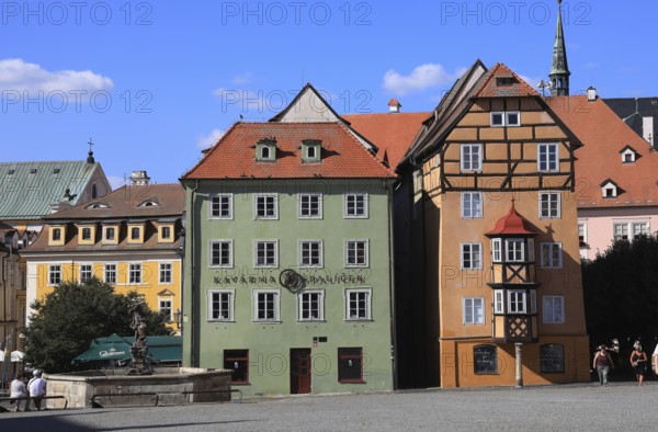 Stöckl, a historic block of houses on the market square, Cheb, Eger, Egerland, Bohemia, Czech Republic, Czech Republic