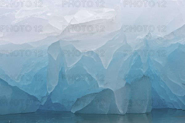 Detailed view of the ice, Monacobreen glacier, Liefdefjorden fjord, Spitsbergen, Svalbard Islands, Svalbard and Jan Mayen, Norway