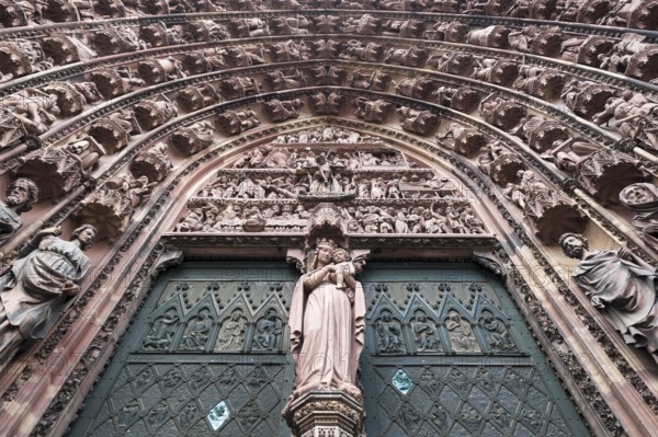 Main entrance of Strasbourg Cathedral, Strasbourg, Alsace, France