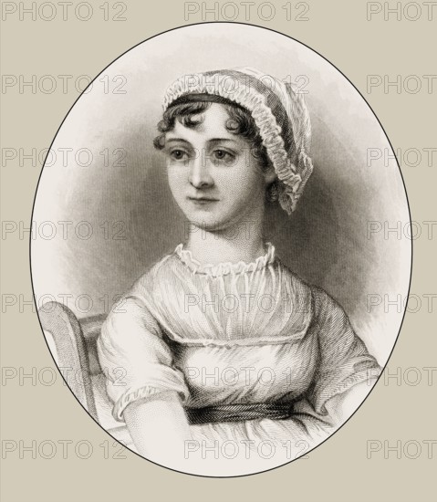 Jane Austen, 1775 – 1817, English novelist, digitally edited