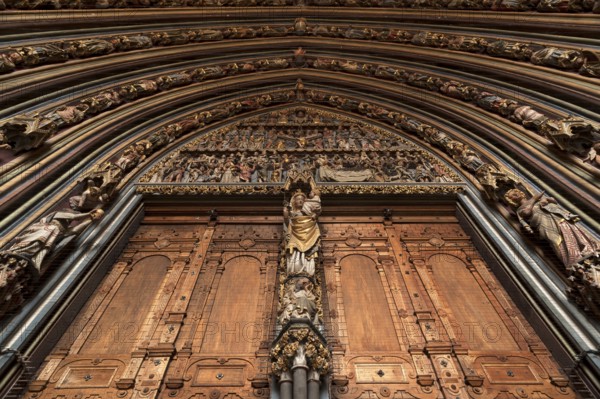 Detail of the entrance gate of the porch,1483, of the Freiburg Minster, 1513, Freiburg, Baden-Württemberg, Germany