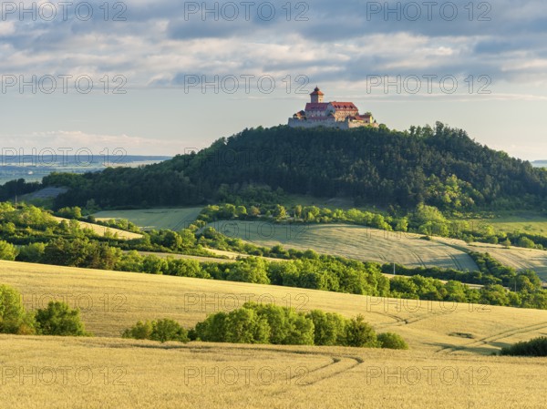 View of the Wachsenburg Fortress, Drei Gleichen castle ensemble, Thuringian Burgenland, Thuringian Basin, Gotha, Thuringia, Germany