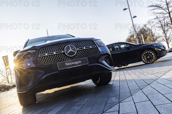 New cars from Mercedes at the Stuttgart branch. Stuttgart, Baden-Württemberg, Germany