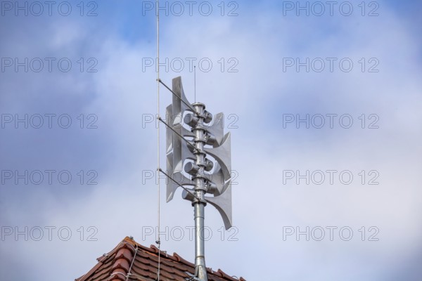 Close-up of a siren at a school
