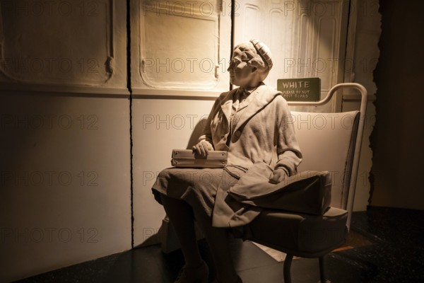 Birmingham, Alabama - The Birmingham Civil Rights Institute. Rosa Parks is depicted sitting in the whites only section of a bus, kicking off the 1955-56 Montgomery bus boycott. The BCRI provides visitors with an understanding of the civil rights movement in Birmingham. It is an affiliate of the Smithsonian Institution and part of the Birmingham Civil Rights National Monument