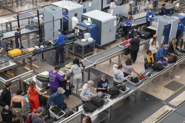 Denver, Colorado - TSA security screening at Denver International Airport