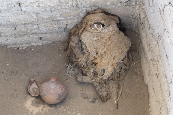 Mummy in the Cemetery of Chauchilla, Chauchilla Cemetery, Nazca, Peru