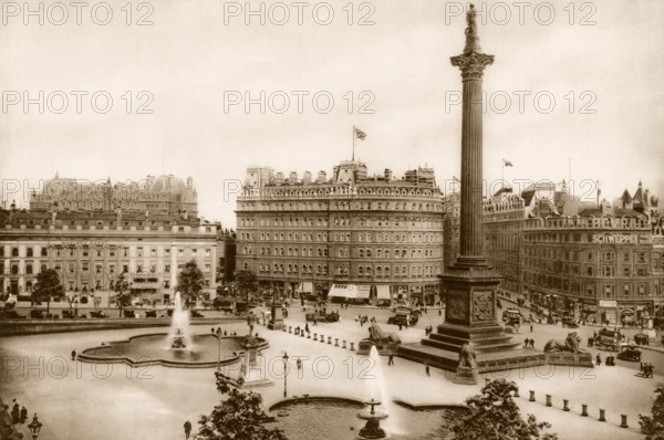 Trafalgar Square, London, UK, ca 1920