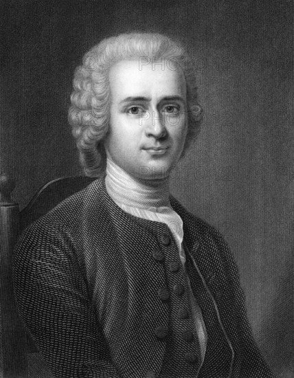 Jean-Jacques Rousseau, 1712 - 1778, a Swiss writer, philosopher, educator, naturalist and composer of the Enlightenment, Portrait von Jean-Jacques Rousseau, 1712 - 1778, ein Schweizer Schriftsteller, Philosoph, Pädagoge, Naturforscher und Komponist der Aufklärung