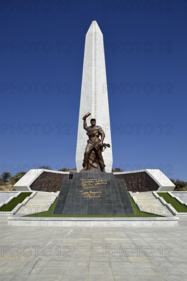 Obelisk on the Heldenacker or National Heroes' Acre, war memorial of the Republic of Namibia, near Windhoek, Auas Mountains, Khomas Region, Namibia