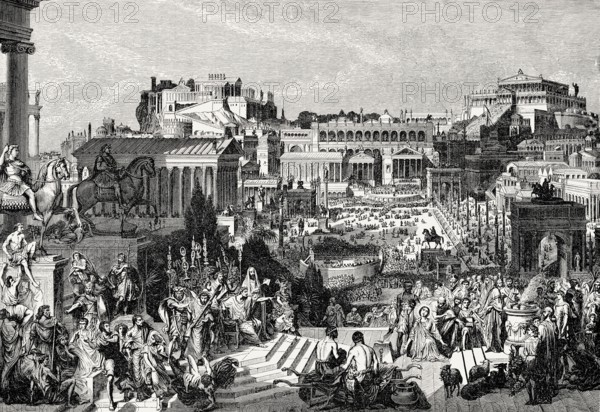 Persecution of Christians, in the Roman Empire, Reconstruction of the Roman Forum in ancient Rome