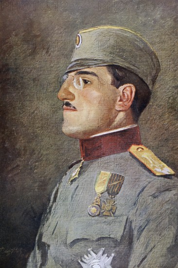 King Alexander I of Yugoslavia 1888 to 1934, as Crown Prince of Serbia. From L'Illustration, 1916, Historical, digitally restored reproduction from a 19th century original, Record date not stated
