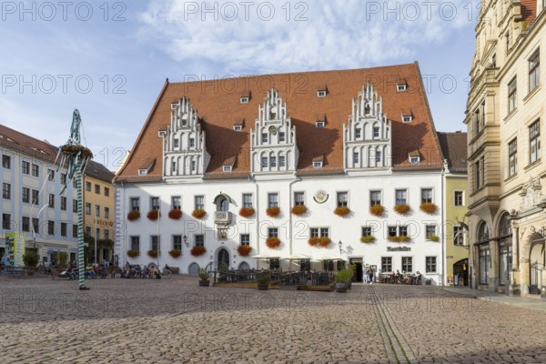 Late Gothic town hall on the market square, Meissen, Saxony, Germany