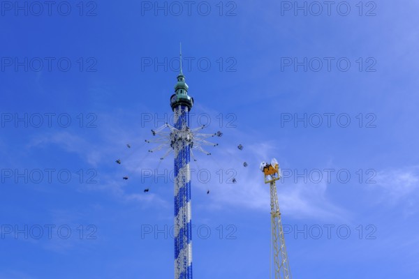 Flying carousel, amusement park, Skyline Park, Bad Wörishofen, Allgäu, Bavaria, Germany