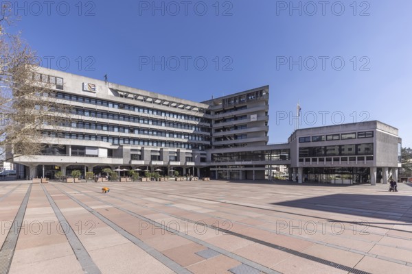New town hall with market square. City view of Pforzheim, Baden-Württemberg, Germany