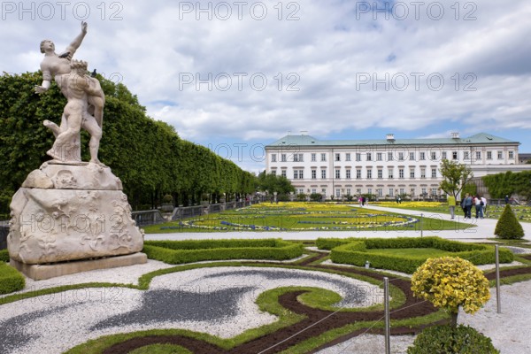 The Mirabelle plum garden with castle in Salzburg, city trip, travel, holiday, tourism, building, historical, baroque, Austria