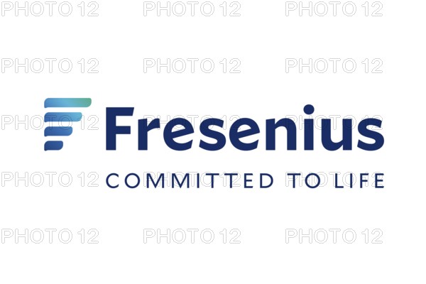 The logo of the company Fresenius, healthcare provider, medical technology, Germany, Bad Homburg v.d. Höhe, private hospital operator, pharmaceutical and healthcare provider Studioaufnahme, Lower Saxony, Federal Republic of Germany
