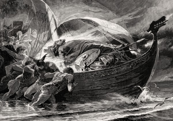 Viking ship burial, 9th century