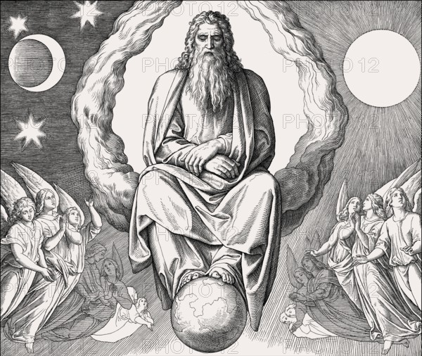 Seventh day, God rests, by Julius Schnorr von Carolsfeld, 1860