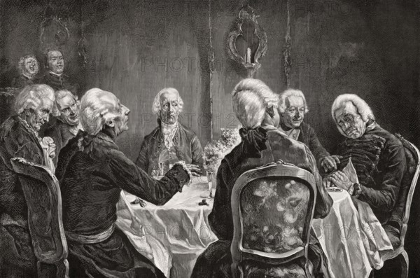 The Prussian cavalery general Hans Joachim von Zieten sleeping at Sanssouci Palace, Potsdam, Germany, 18th century